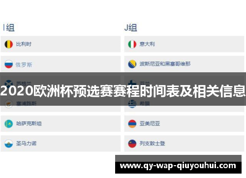 2020欧洲杯预选赛赛程时间表及相关信息 2020欧洲杯预选赛赛程时间表及相关信息