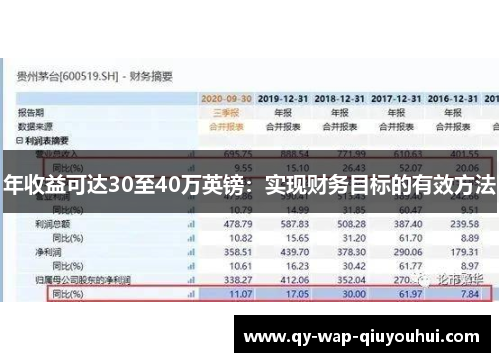 年收益可达30至40万英镑:实现财务目标的有效方法 年收益可达30至40万英镑:实现财务目标的有效方法